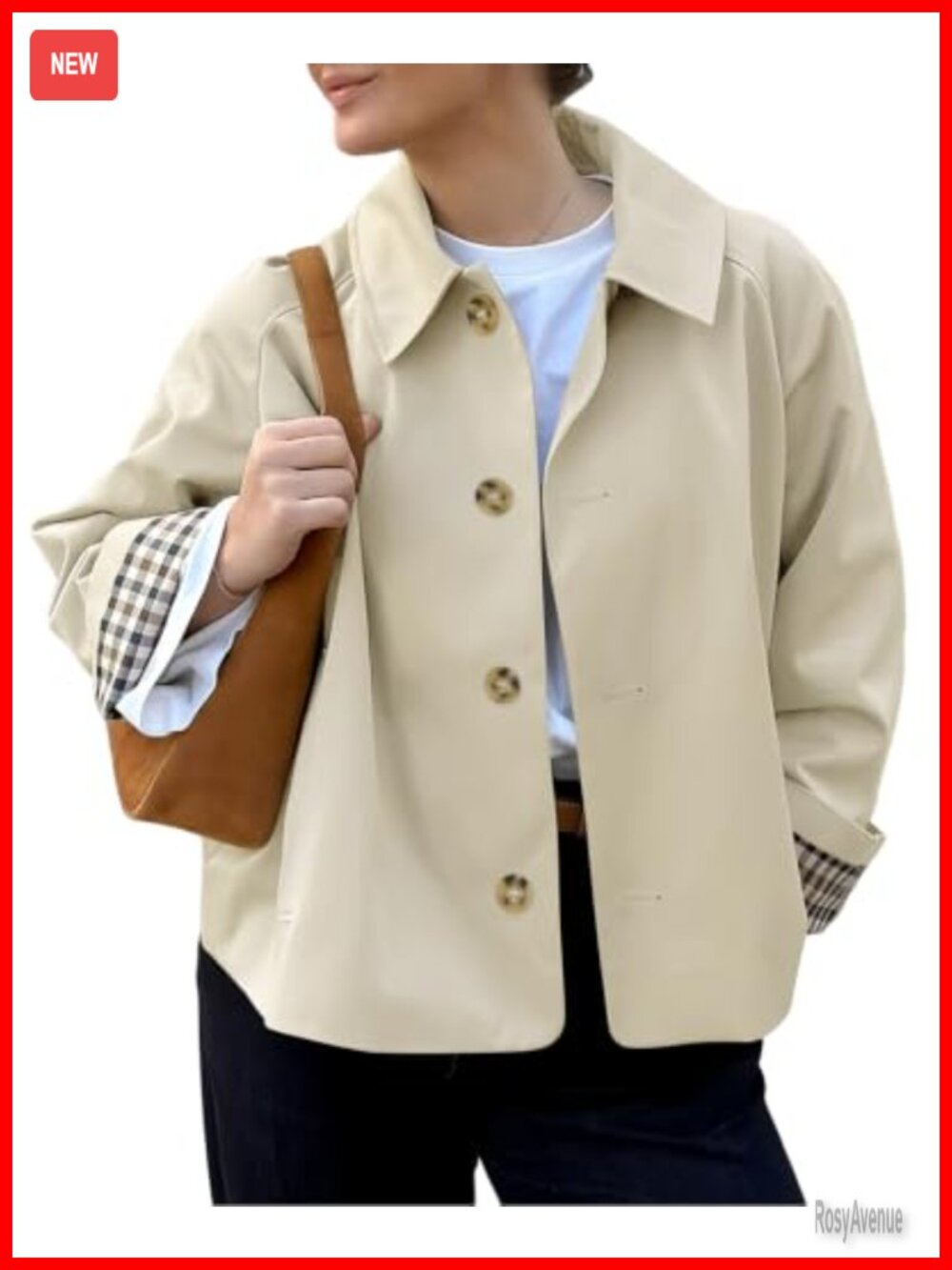 Womens Cropped Trench Coat Single Breasted Lightweight Fall Jacket